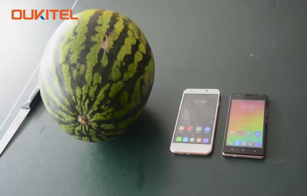 Watch Video of Oukitel U7 Plus and C4 faced Drop Crashing Test with Watermelon